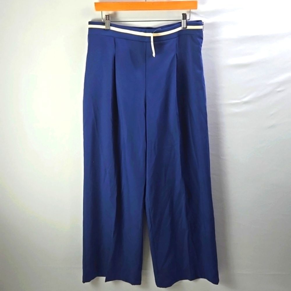 Maeve‎ by Antropologie Navy Marin Wide Leg Pants Sz L - NWT